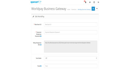Worldpay Business Payment Gateway for OpenCart