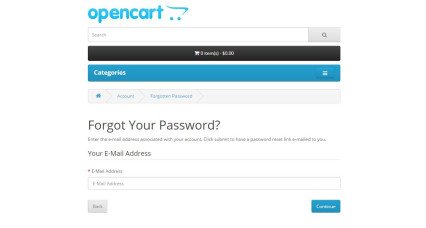 Oplossing voor wachtwoordherstel voor OpenCart 2.2.0.0