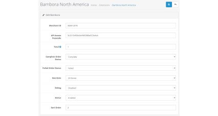 Bambora North America for OpenCart