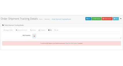 Détails du suivi de l'expédition de la commande pour OpenCart 4