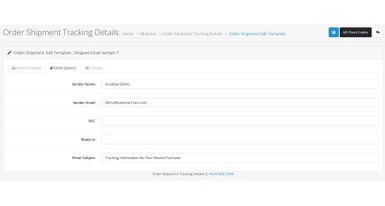 Détails du suivi de l'expédition de la commande pour OpenCart 4