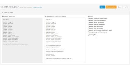 Robots.txt-Editor für OpenCart