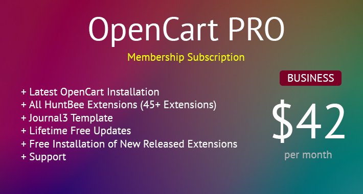 OpenCart PRO - Associação empresarial - Todas as extensões OpenCart para toda a vida e suporte