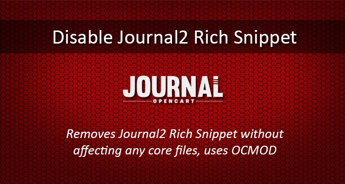 Disable Journal2 Structured Data Snippets for Opencart 3.0.0.0 and higher